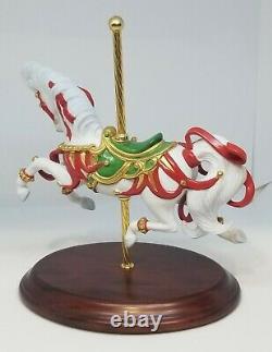FRANKLIN MINT Christmas Carousel Horse Porcelain Figurine Scarlet Ribbons