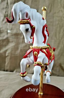 FRANKLIN MINT Christmas Carousel Horse Porcelain Figurine Scarlet Ribbons