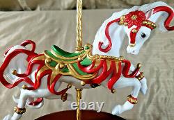 FRANKLIN MINT Christmas Carousel Horse Porcelain Figurine Scarlet Ribbons