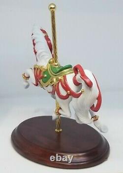 FRANKLIN MINT Christmas Carousel Horse Porcelain Figurine Scarlet Ribbons