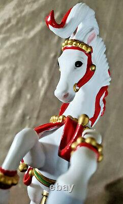 FRANKLIN MINT Christmas Carousel Horse Porcelain Figurine Scarlet Ribbons