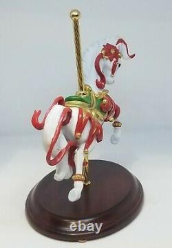 FRANKLIN MINT Christmas Carousel Horse Porcelain Figurine Scarlet Ribbons