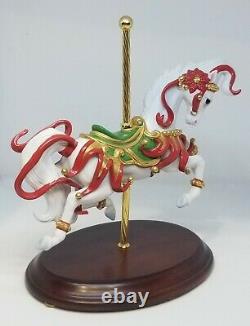 FRANKLIN MINT Christmas Carousel Horse Porcelain Figurine Scarlet Ribbons