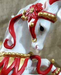 FRANKLIN MINT Christmas Carousel Horse Porcelain Figurine Scarlet Ribbons