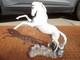 Franklin Mint Silver White Stallion Horse Pamela Du Boulay Porcelain 1991