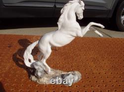 FRANKLIN MINT SILVER WHITE STALLION HORSE PAMELA Du BOULAY PORCELAIN 1991