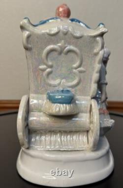 Fairytale Carriage Figurine Porcelain Lusterware Four Horse Coach Decor