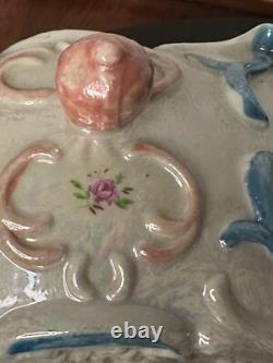 Fairytale Carriage Figurine Porcelain Lusterware Four Horse Coach Decor