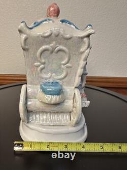 Fairytale Carriage Figurine Porcelain Lusterware Four Horse Coach Decor