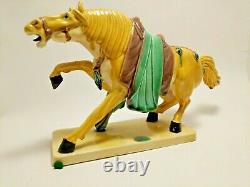 Figurine Sculpture Glazed Pottery Porcelain War Horse Asian Majolica Chinese