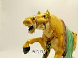 Figurine Sculpture Glazed Pottery Porcelain War Horse Asian Majolica Chinese