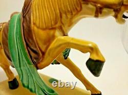 Figurine Sculpture Glazed Pottery Porcelain War Horse Asian Majolica Chinese