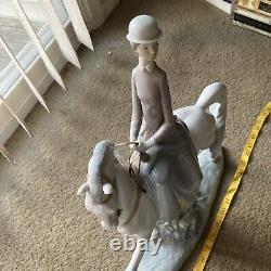 Fine Lladro Figurine # 4516 Woman on Horse 18 Tall Excellent Condition