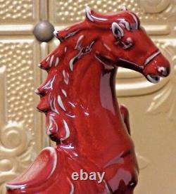 Fine Quality 14 Chinese Oxblood Porcelain Horse Statue- Asian Oriental