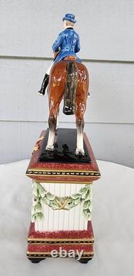 Fitz & Floyd Dressage Horse & Rider Equestrian Clock Sculpture