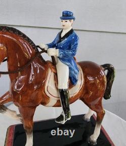 Fitz & Floyd Dressage Horse & Rider Equestrian Clock Sculpture