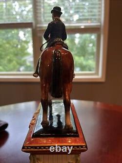 Fitz and Floyd Equestrian Dressage Horse Rider Clock Statue Figurine 11.5 H