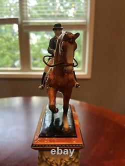 Fitz and Floyd Equestrian Dressage Horse Rider Clock Statue Figurine 11.5 H