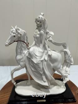 Florence by Giuseppe Armani Porcelain Figurine Woman on Horse Hand Painted 1985