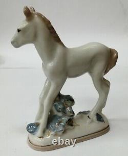 Foal Horse Porcelain Figurine Rare Vtg by Gzhel USSR 1950 Height 15cm Décor Gift