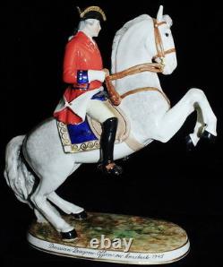 Frankenthal Wessel Vintage Prussian Dragoon Officer On Horseback 1745 Figurine