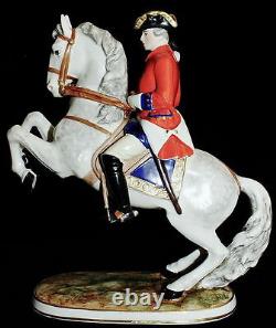 Frankenthal Wessel Vintage Prussian Dragoon Officer On Horseback 1745 Figurine