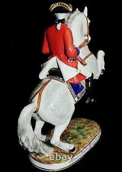 Frankenthal Wessel Vintage Prussian Dragoon Officer On Horseback 1745 Figurine