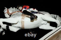 Frankenthal Wessel Vintage Prussian Dragoon Officer On Horseback 1745 Figurine