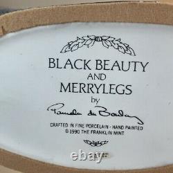 Franklin Mint Black Beauty & Merry Legs Horse Statue by Pamela du Boulay MINT