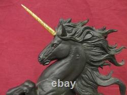 Franklin Mint Dark Fury Unicorn Horse Porcelain Sculpture Figurine Ruth Thompson