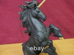 Franklin Mint Dark Fury Unicorn Horse Porcelain Sculpture Figurine Ruth Thompson