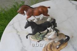 Franklin Mint Great Horses of the World, Arabian, Clydesdale, Tenn. Walking