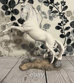 Franklin Mint Pamela Du Boulay Porcelain Horse Silver 1992 Paladium 10.5 X 11