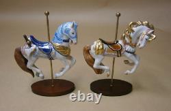 Franklin Mint Treasury of Carousel Art 1988 Set of 10 Horses & Animals Lion Goat