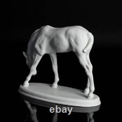 Fürstenberg Porcelain Figure Horse Albrecht Hinrich Hussmann Bisque Head Down