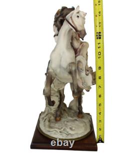 G. Armani Large 15 Porcelain Figurine 1983 Romantic Couple On Rearing Horse