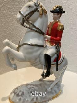 GEROLD-PORZELLAN #7083-VIENNA RIDING SCHOOL HORSE & RIDER-Lot M29