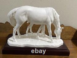 GOEBEL Bavaria Bisque Mare & Foal Horse White Porcelain 150/950 SIGNED Sculpture
