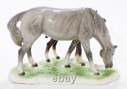 GOEBEL Porcelain Horse Figurine Mare & Foal 1974 W. Germany Signed Bochmann