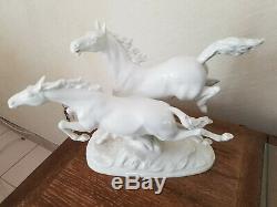 Galloping Horses Porcelain Figurine Hutschenreuther Germany -FREEDOM