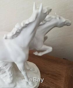 Galloping Horses Porcelain Figurine Hutschenreuther Germany -FREEDOM