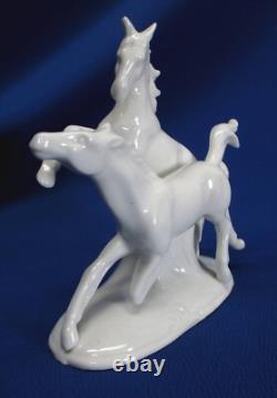Gdr German Democratic Republic White Porcelain Horse Figurine