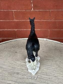 Geobel Gerhard Bachmann Black Horse Figurine Vintage 1972 Matte Porcelain
