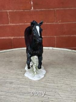 Geobel Gerhard Bachmann Black Horse Figurine Vintage 1972 Matte Porcelain
