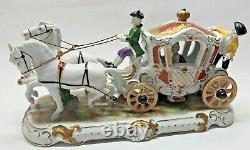 German Dresden Porcelain Horse Drawn Carriage Unterweissbach