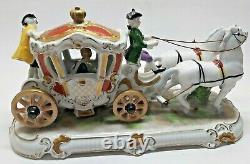 German Dresden Porcelain Horse Drawn Carriage Unterweissbach