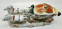 German Dresden Porcelain Horse Drawn Carriage Unterweissbach