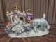 German Dresden Porcelain Princess Carriage Coach Horses Statue