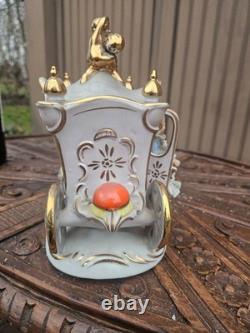 German Dresden porcelain princess Carriage coach horses statue