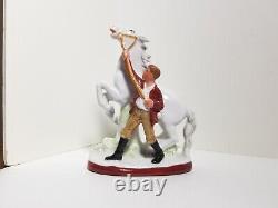 German Figurine Stallion & Horse Trainer Porcelain Pre 1949